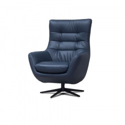 Orson Leather Swivel Chair Navy